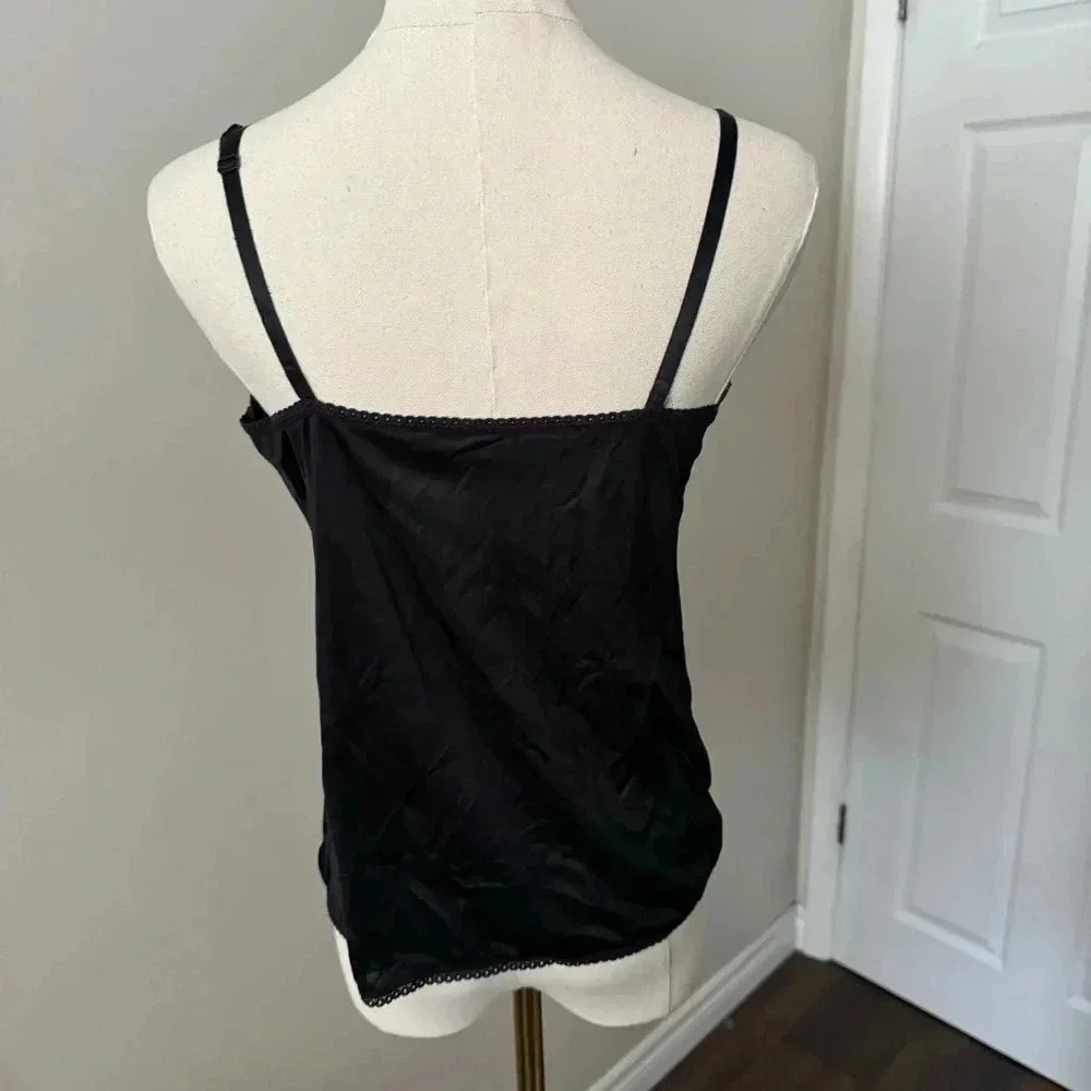 Vintage black nylon and lace cami M - Picture 4 of 5